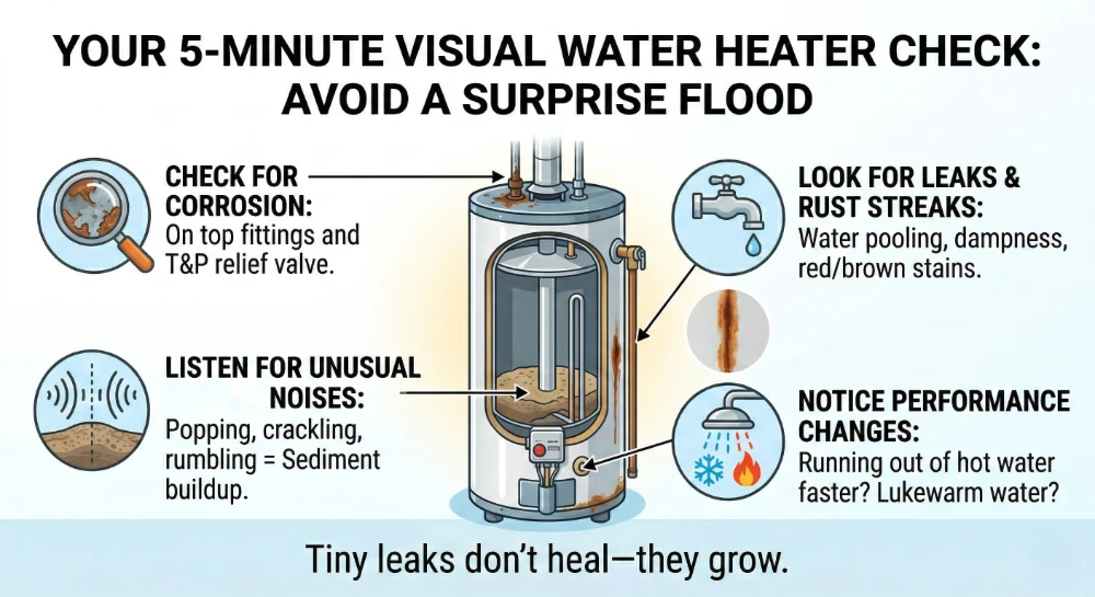 5 minute water heater check