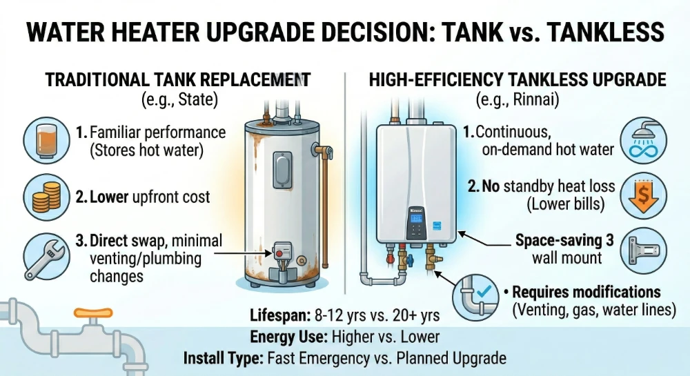 water heater tank vs tankless 