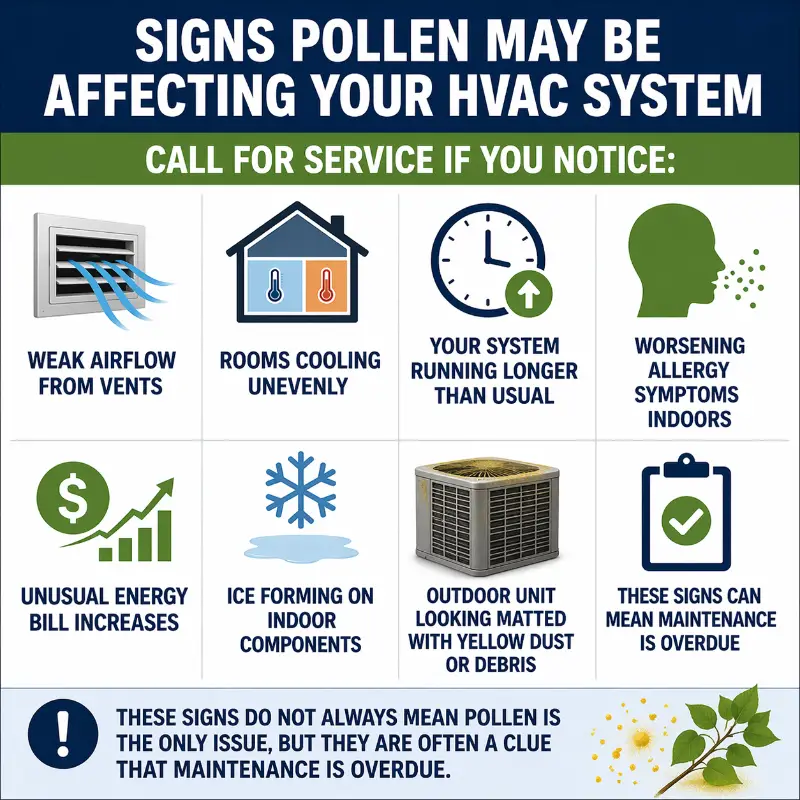 signs pollen is effecting HVAC graphic